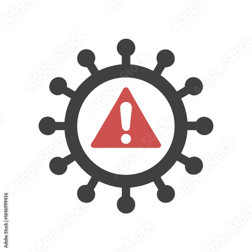Warning Sign Design Virus Prevention Symbol with Red Prohibition Circle on White