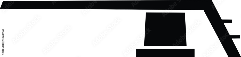 Silhouette of a diving board, perfect for summer vacation, water sports, and recreational activities, symbolizing leisure and fun in the sun Silhouette of a diving board, perfect for summer vacation, water sports, and recreational activities, symbolizing leisure and fun in the sun
