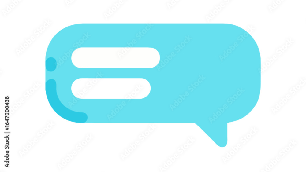 Light blue speech bubble icon for message chat communication and social media interaction vector graphic Light blue speech bubble icon for message chat communication and social media interaction vector graphic
