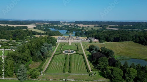 Aerial view of Castle Howard near York in North Yorkshire in the northeast of England
