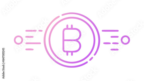Bitcoin cryptocurrency digital money vector illustration blockchain technology decentralized currency concept
