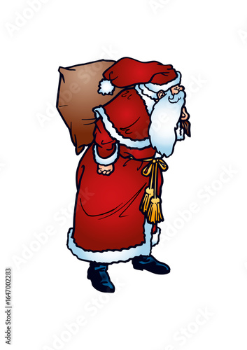 
Santa Claus (Father Christmas) is carrying a sack of gifts.