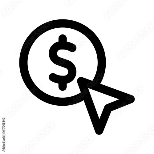 pay per click line icon
