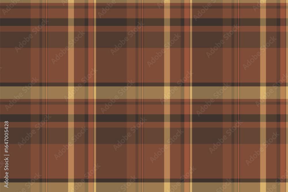 Obraz premium A seamless brown plaid pattern. Classic design with intersecting lines creates a warm, textured backdrop, ideal for textiles, design, or vintagethemed projects.