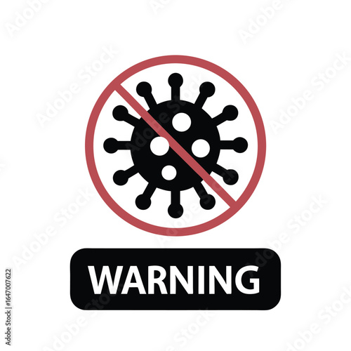 Virus Warning Sign, Viral Infection Alert Symbol on White Background Icon Design