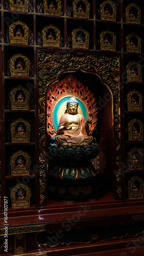 Temple at Night with Reflections , Malaysia