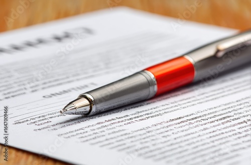 Wallpaper Mural Close-up of a pen resting on legal document Torontodigital.ca