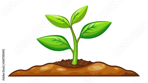 Roots intertwine below, leaves unfurl above, vibrant green against pure white background, embodying strength, harmony, and promise, capturing nature’s delicate artistry in a serene, inspiring, and gra