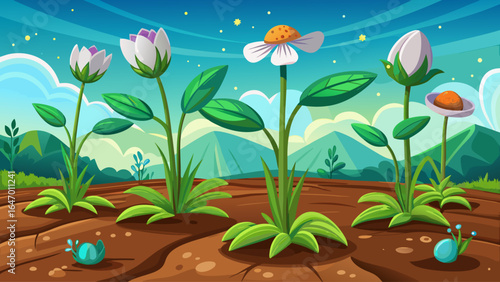 Roots intertwine below, leaves unfurl above, vibrant green against pure white background, embodying strength, harmony, and promise, capturing nature’s delicate artistry in a serene, inspiring, and gra