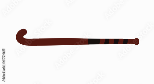 Classic brown field hockey stick with a black striped taped grip and curved toe.