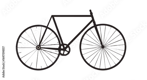 Classic road bicycle silhouette with a diamond frame and spoked wheels.