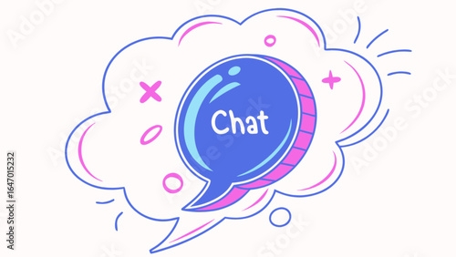 Chat bubble vector illustration for social media communication and messaging app design element concept