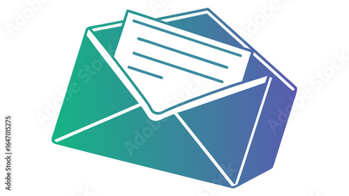 Open envelope with letter vector illustration for email marketing and direct mail campaign designs and visuals