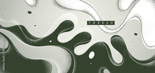 Dynamic and expressive vector monochrome abstract background of lava fluid in dynamic motion, linear illustration with textures and shapes, graceful lines backdrop.