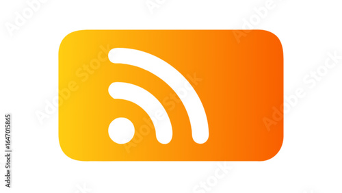 Rss feed icon vector download orange gradient background for website and mobile app design resource element