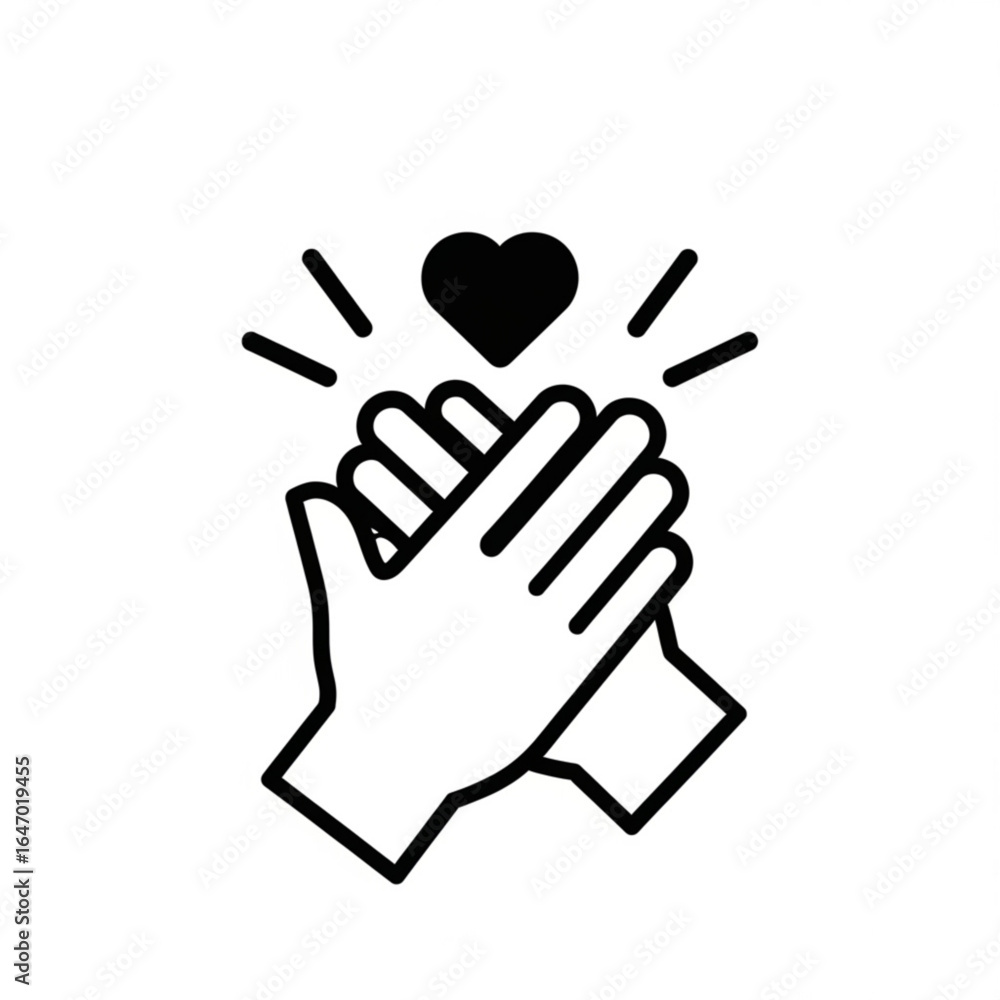 Fototapeta premium Hands clapping with heart symbol isolated on white background