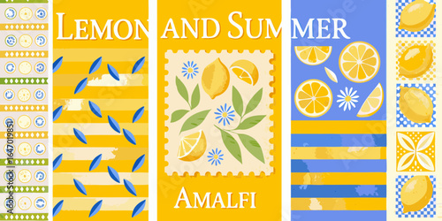 Amalfi coast summer lemons and blue stripes