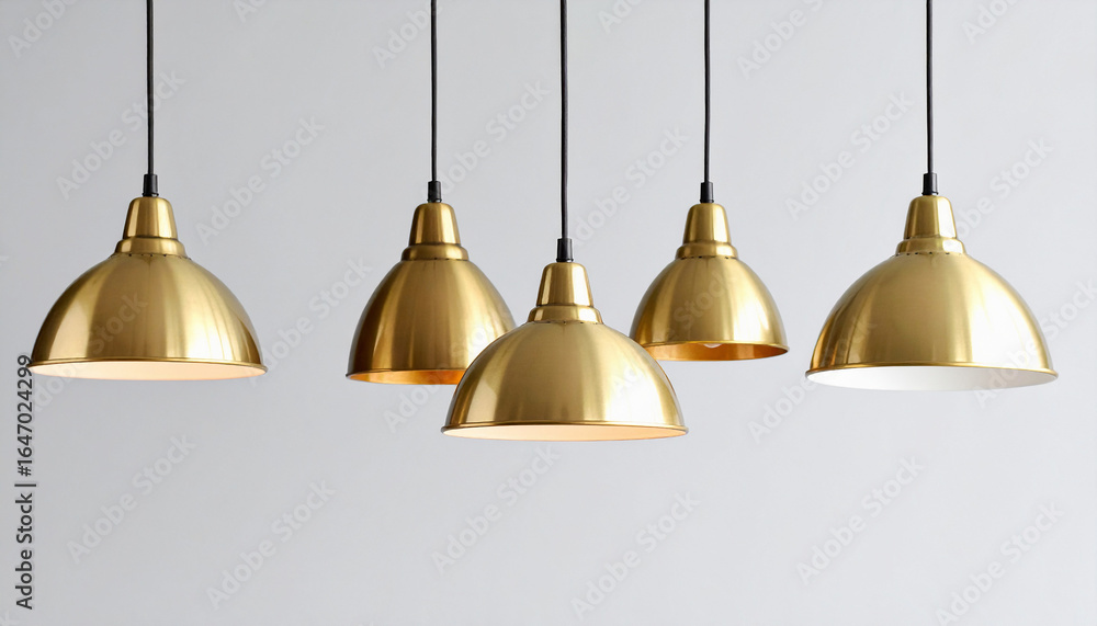 Obraz premium Modern Gold Pendant Lights with Sleek Metallic Finish