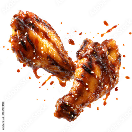 grill chicken wings with sauce	
