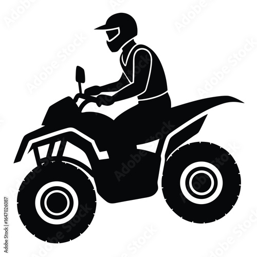 Rider on all terrain vehicle helmet offroad