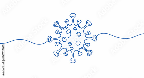Simplified line drawing of a virus. 