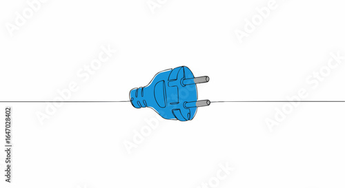 An electric plug with blue color.