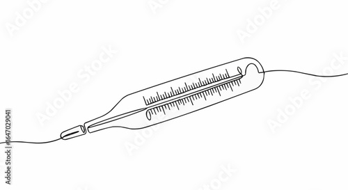 Thermometer in a line art style.