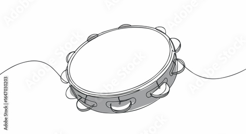 A simplified illustration of a tambourine resting on a curve.