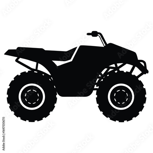 Black all terrain vehicle quad bike four wheeler