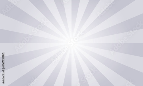 Lavender gray sunburst background. Abstract blue texture with burst of sun and rays. Light from starburst. Vintage violet wallpaper with radial rays. Pattern with sunlight for backdrop