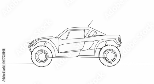 Minimalist Line Drawing of a Modern Car 