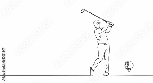 An illustration of a golfer in action.