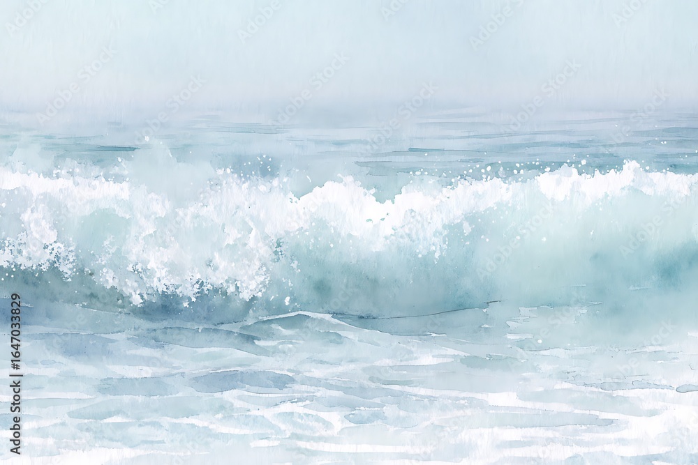 Fototapeta premium Gentle ocean waves in pastel hues.