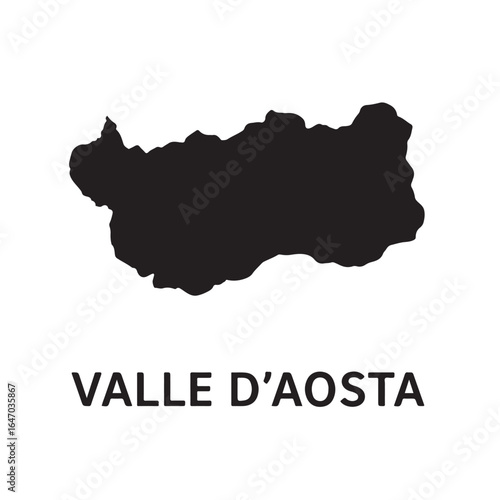 Valle d'Aosta Region Map – Minimalist Silhouette Vector