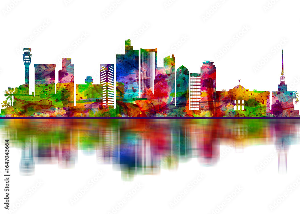 Obraz premium Phoenix Arizona Skyline. Cityscape Skyscraper Buildings Landscape City Downtown Abstract Art