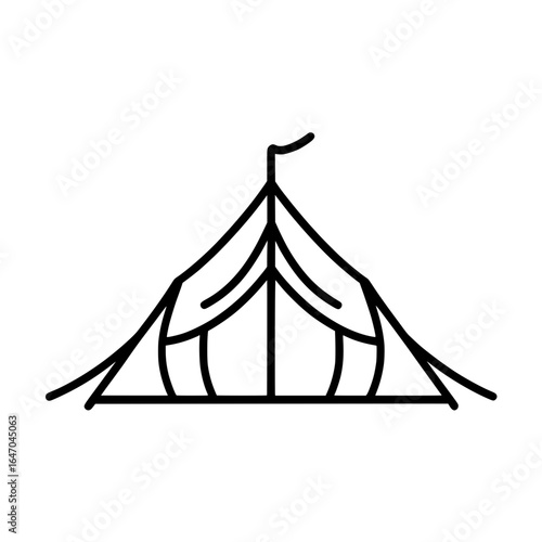 Minimalist Circus Tent Outline Icon for Festival and Outdoor Event Design