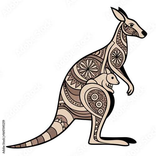 a kangaroo with a baby kangaroo
