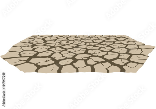 Cracked Earth Surface Illustration with Brown Fissures