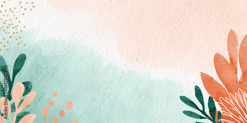 FONDO ACUARELA SUAVE CON TONOS PASTEL Y ELEMENTOS FLORALES