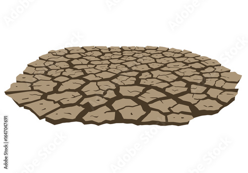 Cracked Earth Surface Illustration, Dry Land Pattern