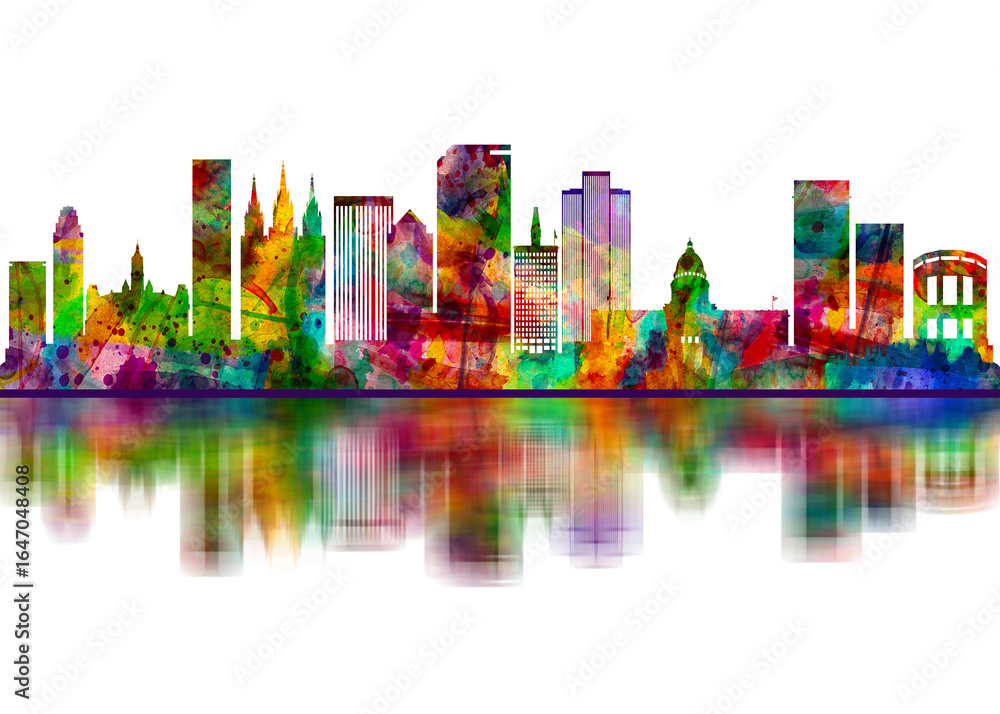 Obraz premium Salt Lake City Utah Skyline. Cityscape Skyscraper Buildings Landscape City Downtown Abstract Art