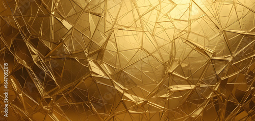 Artistic gold foil background with abstract geometric embossing