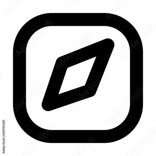 Compass Icon in Rounded Square