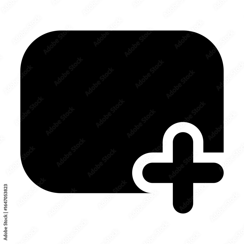 Fototapeta premium Rounded Rectangle Plus Icon