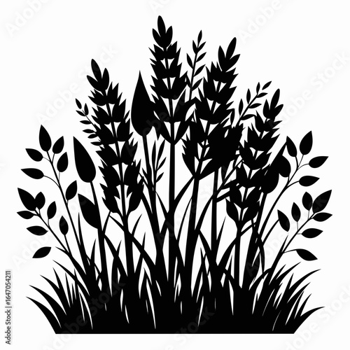 Wild Thicket vector clean black silhouette design white background