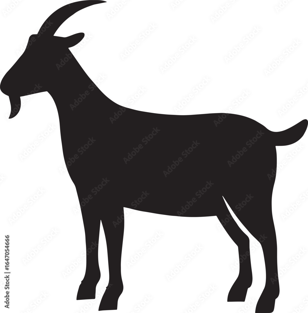 Fototapeta premium Sturdy Goat Silhouette Profile Illustration