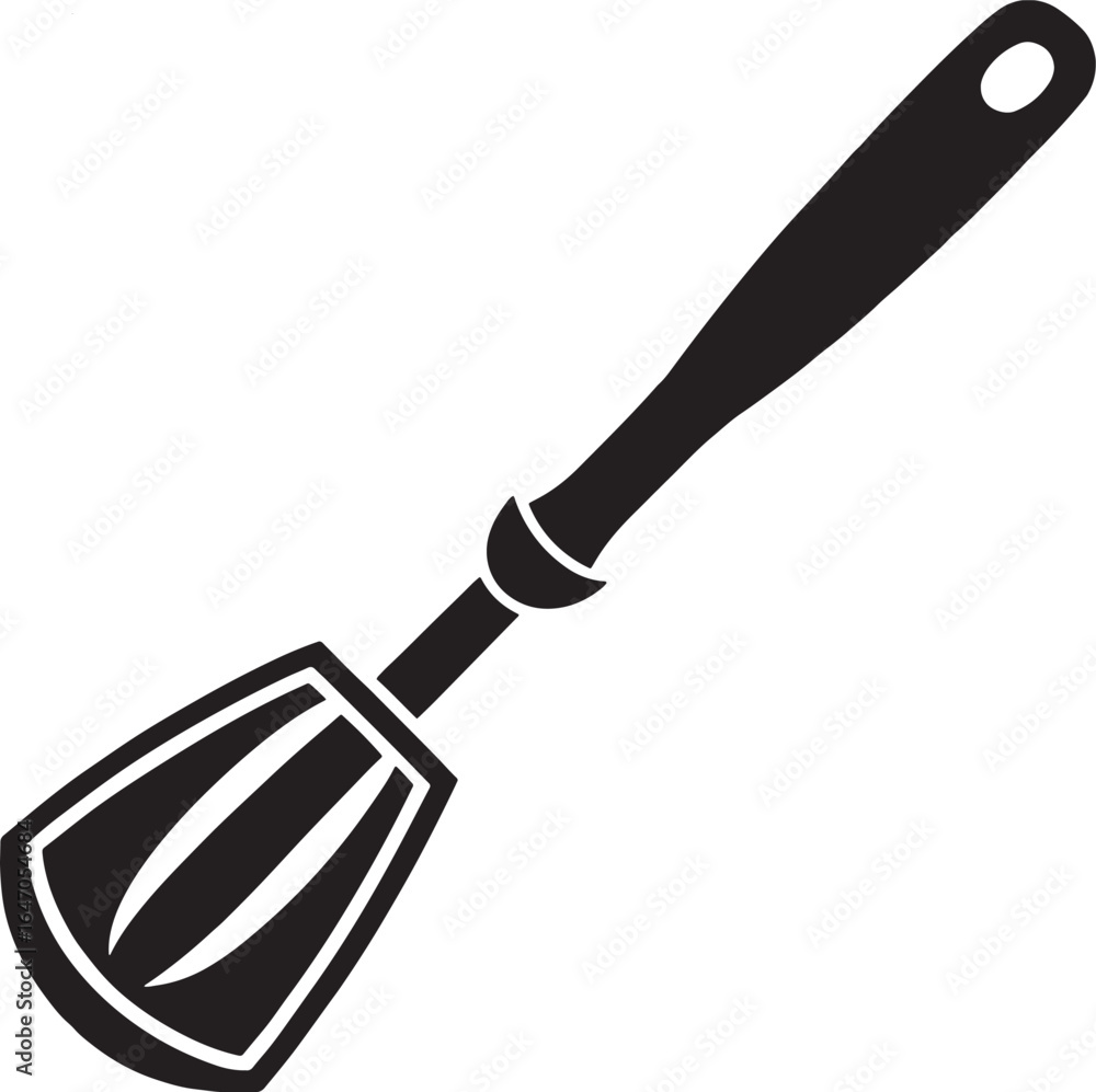 Obraz premium Illustration of a black kitchen spatula