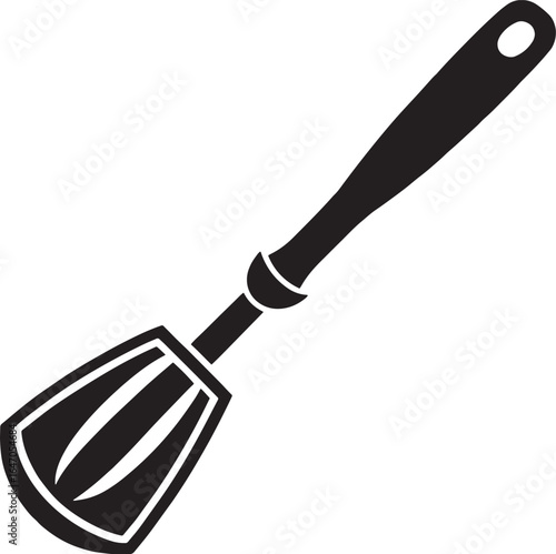 Illustration of a black kitchen spatula