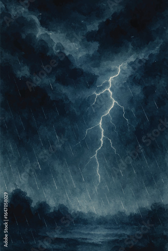 watercolor dark stormy night background