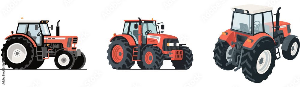 Obraz premium トラクター 乗り物 イラスト